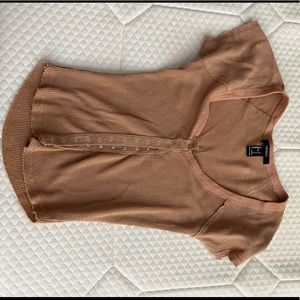 Brown button up top